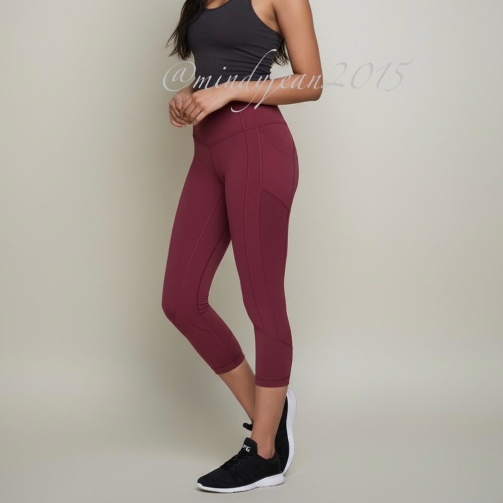 Lululemon All The Right Places Crop II *23" Wine size 2